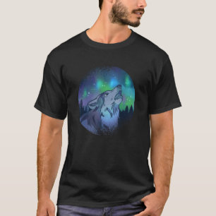 Camiseta Lobo Fauna  Aurora Boreal Lobo Y Un Sueño Ca
