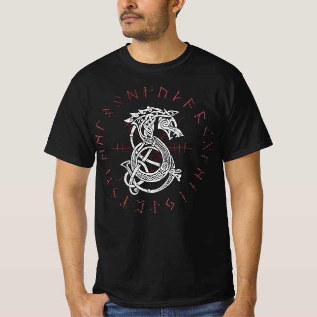 Camiseta Lobo Fenrir De Odin Celtic Corre Dolorido (Anverso)