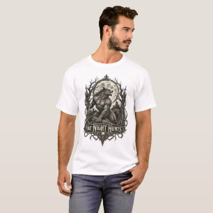 Camiseta Lobo Feroz Halloween Gótic Insígnia Vintage Terror
