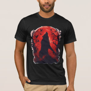 Camiseta Lobo Feroz Luna de Sangre Gótico Halloween