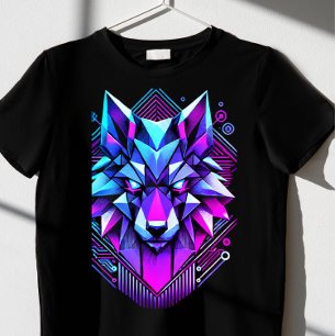 Camiseta lobo geométrico