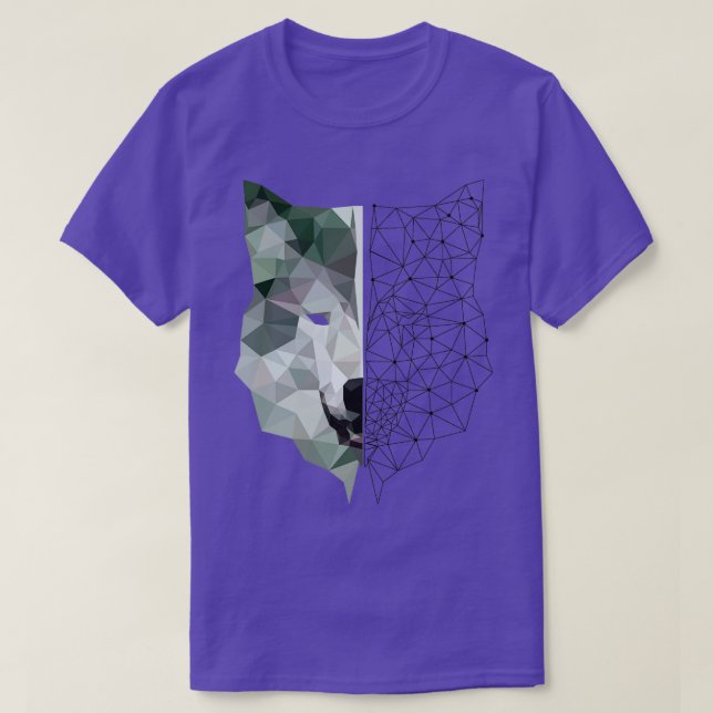 Camiseta Lobo geométrico (Diseño del anverso)