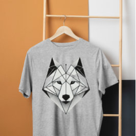 Camiseta lobo geométrico moderno