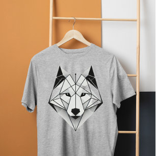 Camiseta lobo geométrico moderno