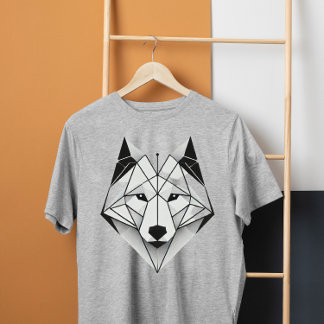 Camiseta lobo geométrico moderno