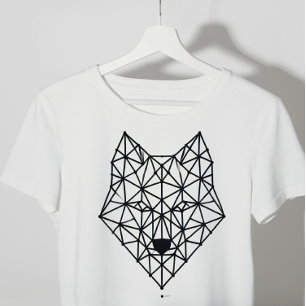 Camiseta lobo geométrico negro