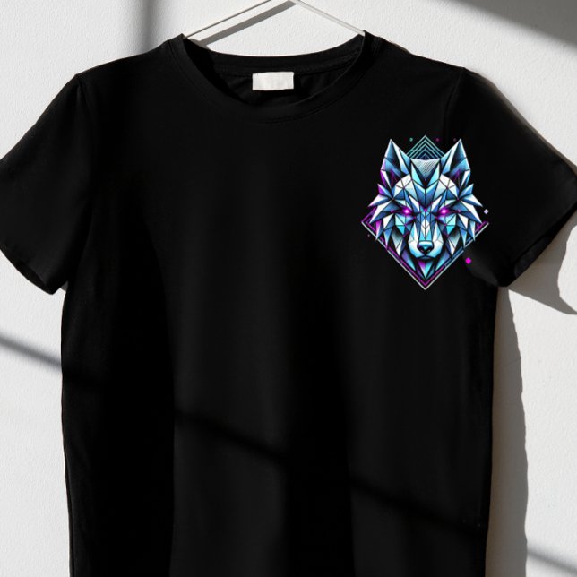 Camiseta Lobo geométrico neón (Subido por el creador)