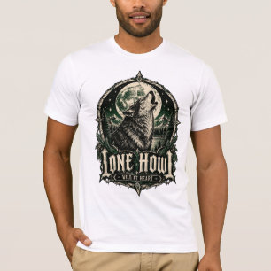 Camiseta Lobo gótico aúlla solitario Luna llena Salvaje de