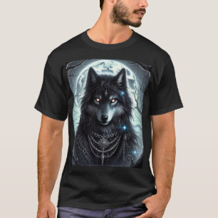Camiseta Lobo gótico   Luna llena   Dark Fantasy