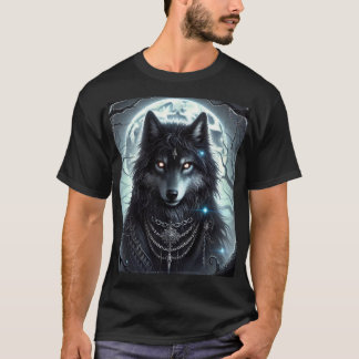 Camiseta Lobo gótico | Luna llena | Dark Fantasy