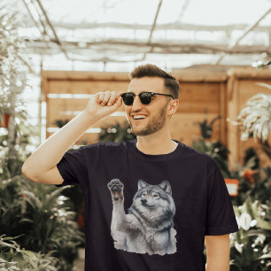 Camiseta Lobo Gris Artístico en acuarela