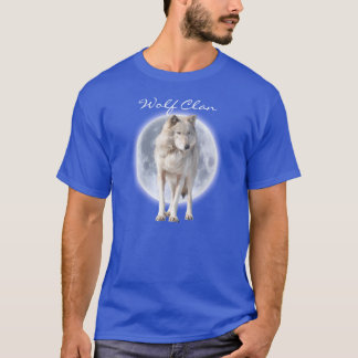 Camiseta Lobo gris blanco y arte de vida silvestre Full Moo