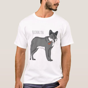 Camiseta Lobo gris con ilustracion de personalizado de tube