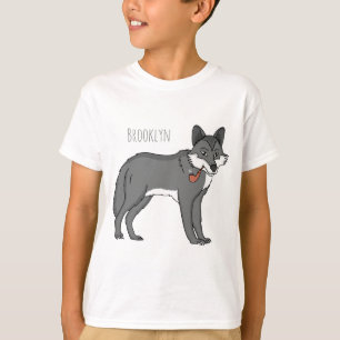 Camiseta Lobo gris con ilustracion de personalizado de tube
