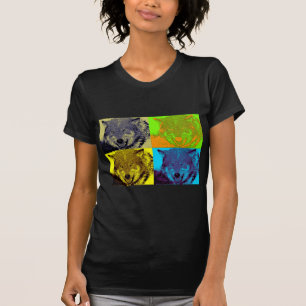 Camiseta Lobo gris de arte pop