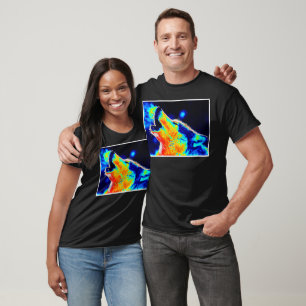 Camiseta Lobo gris de arte pop