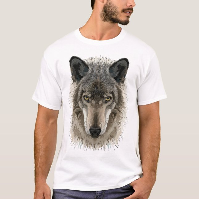 Camiseta Lobo gris, lobo gris, lobo, lobo, rostro lobo (Anverso)