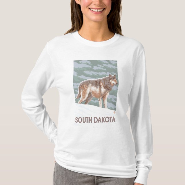 Camiseta Lobo gris StandingSouth Dakota (Anverso)
