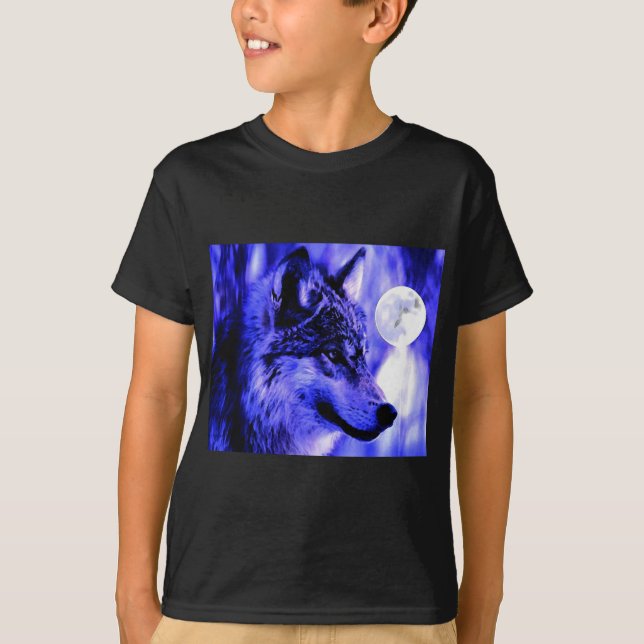 Camiseta Lobo gris y luna (Anverso)