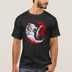 Camiseta Lobo Guerrero Cósmico Rojo Blanco