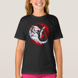 Camiseta Lobo Guerrero Cósmico Rojo Blanco