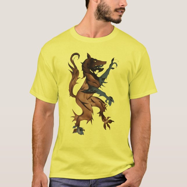 Camiseta Lobo heráldico (dibujo manual) (Anverso)