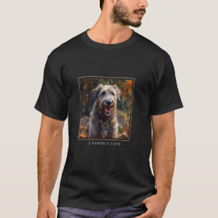 Camiseta Lobo Irlandés Perro Jardín Flores Pintura Mascota 