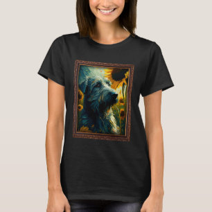 Camiseta Lobo irlandés pintura Flor de girasol madre mujer
