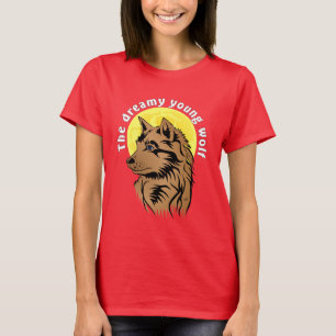 Camiseta lobo joven soñando