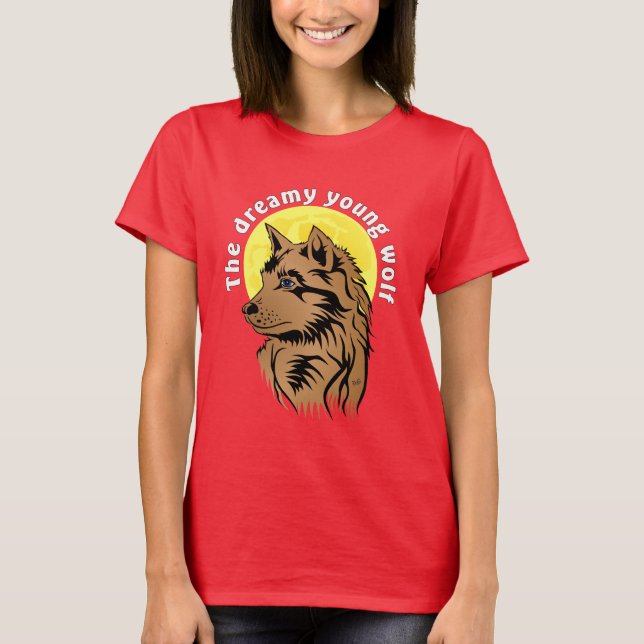 Camiseta lobo joven soñando (Anverso)