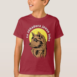 Camiseta lobo joven soñando