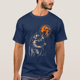 Camiseta lobo joven soñando