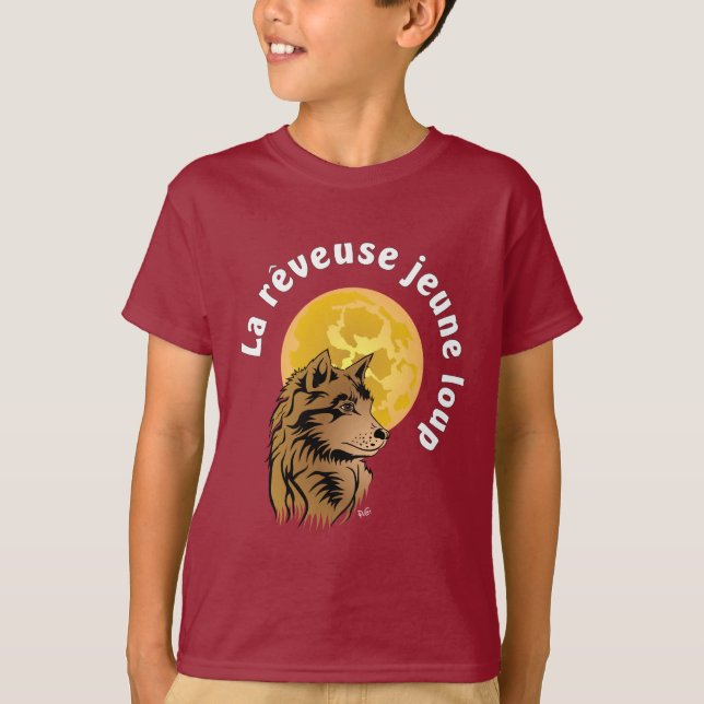 Camiseta lobo joven soñando (Anverso)