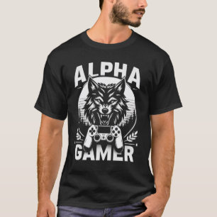 Camiseta Lobo Jugador Alfa - Dominante de los Videojuegos