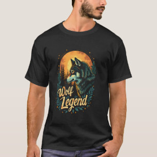 Camiseta Lobo Legendario Lobo Iluminado por la Luna Gráfico