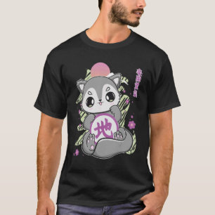 Camiseta Lobo lindo con la tierra kanji y la estética japon
