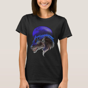 Camiseta Lobo lobo azul y luna