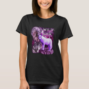 Camiseta Lobo Lobo Lejano Lejano En La Luna Galaxia Gracios