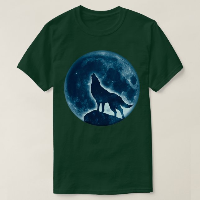 Camiseta Lobo luna llena luna llena lobos de perro salvajeT (Diseño del anverso)