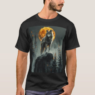 Camiseta Lobo Majestuoso Bajo la Luz de la Luna – Gráfico d
