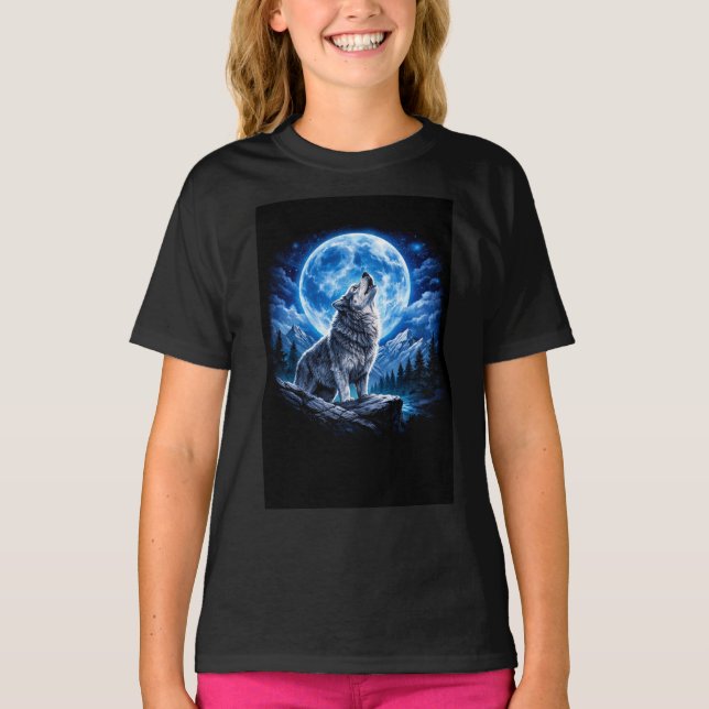 Camiseta Lobo Místico Aullando (Anverso)