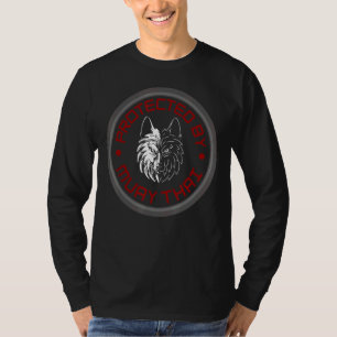 Camiseta Lobo Muay Thai Protegido Por Muay Thai Y Thai B