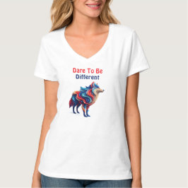 Camiseta Lobo multicolor / Atrévase a ser diferente