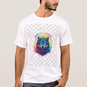 Camiseta Lobo Multicolor Invocar lo Indomable Rúnico Ci