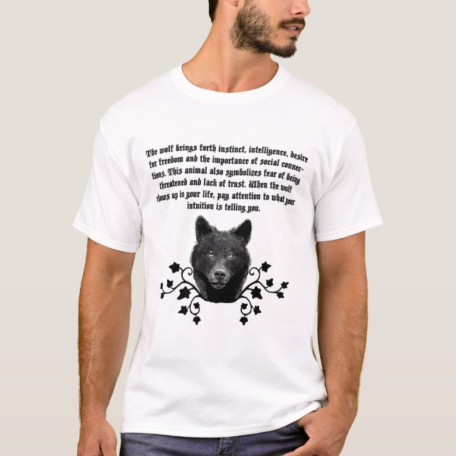 Camiseta Lobo negro Espíritu Vida salvaje animal Arte (Anverso)