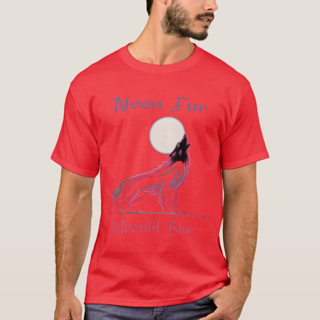 Camiseta Lobo Neón divertido (Anverso)