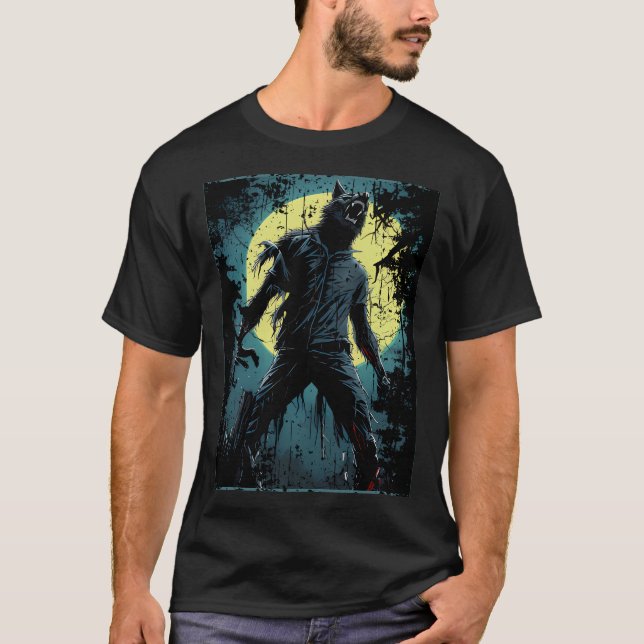Camiseta lobo nocturno arrancado (Anverso)