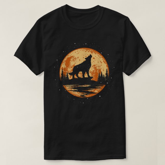 Camiseta Lobo Para Hombres Mujeres Niños Gracioso Animal, L (Diseño del anverso)