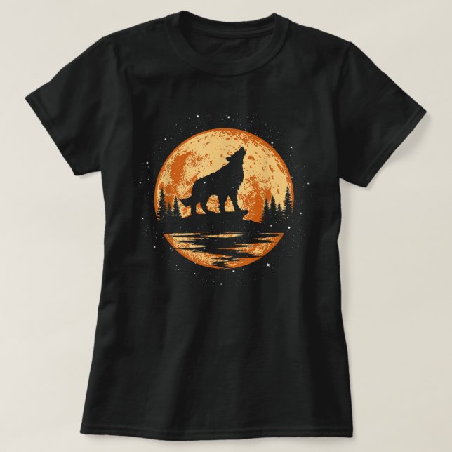 Camiseta Lobo Para Hombres Mujeres Niños Gracioso Animal, L (Diseño del anverso)