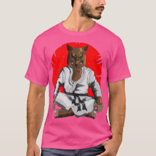 Camiseta Lobo Peligroso Cara En El Disfraz De Karate Judo K